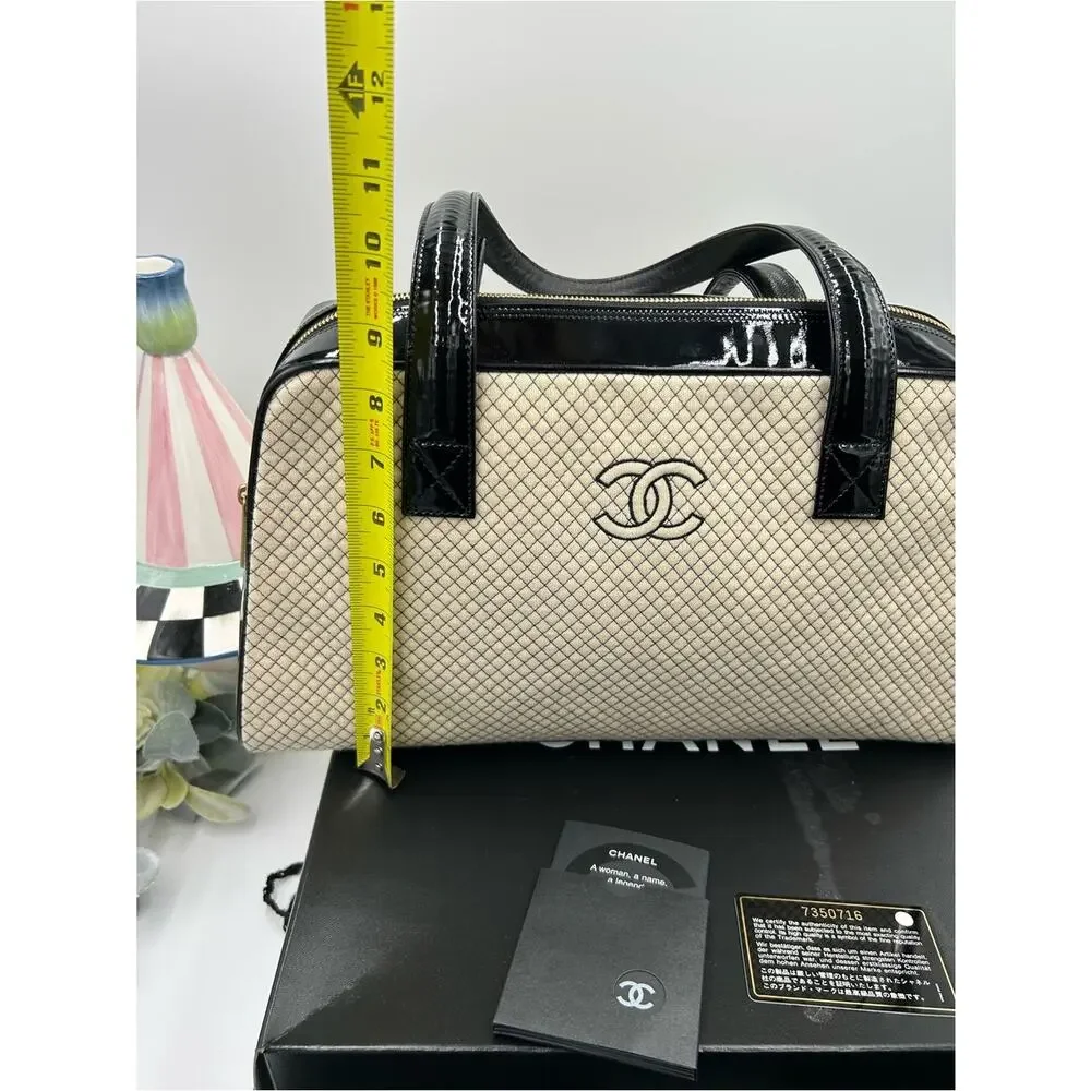 Women's Chanel vintage quilted CC bowling bag made in Italy NWT